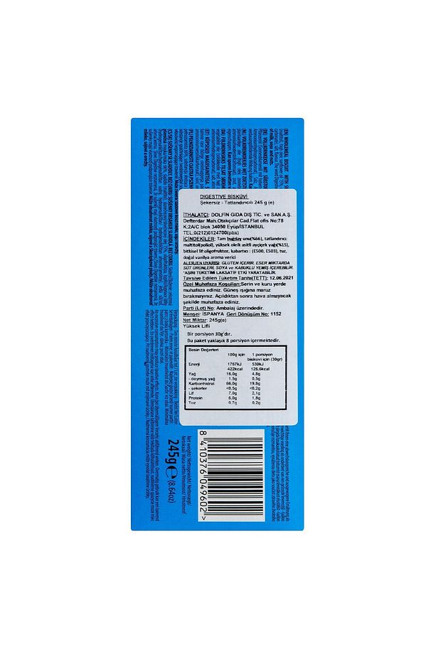 Digestive Şekersiz Bisküvi 245 gr - 2