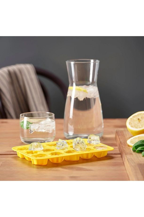 2 Adet Şekilli Buz Kalıbı 2x20x14,5 Cm İkea 2'li Set 15 Bölmeli Buz Kalıbı Kauçuk Sarı Renk - 2