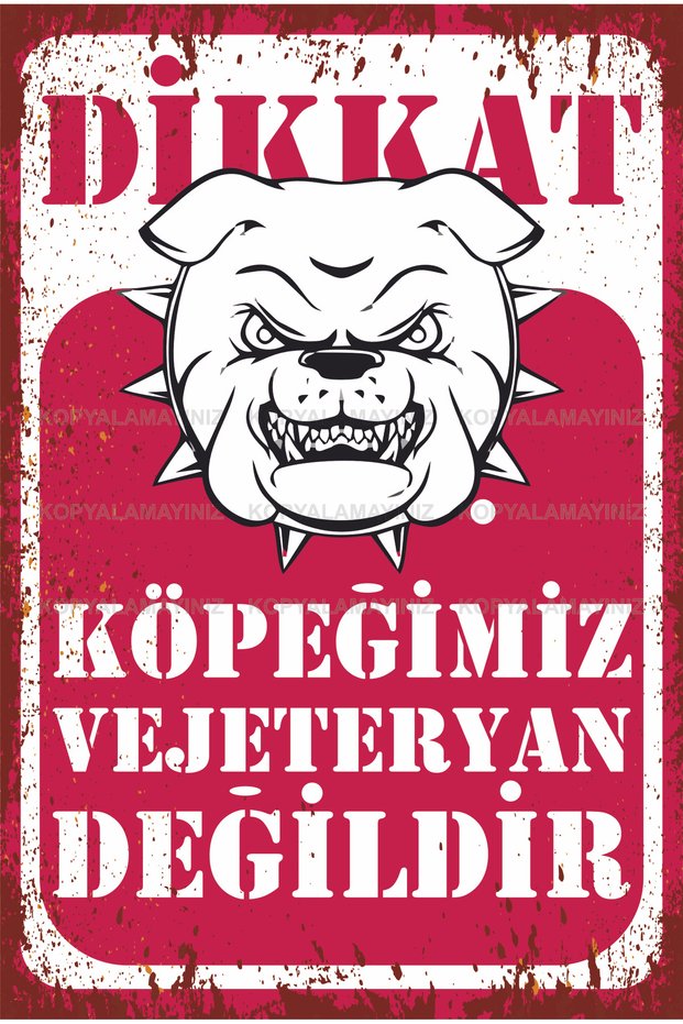 Caution Dog Is Not a Vegetarian Warning Sign Funny Humorous Sayings Retro Wooden Poster