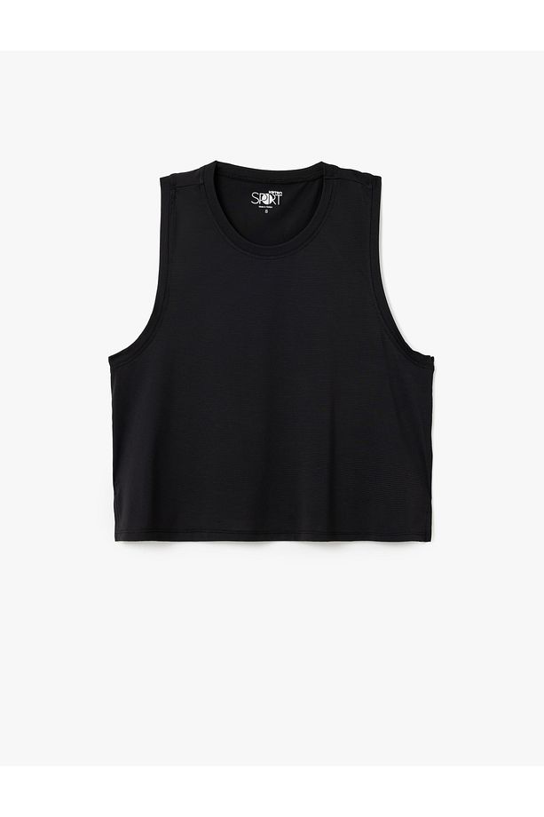 Halter Yaka Basic Crop Spor Atlet - 3