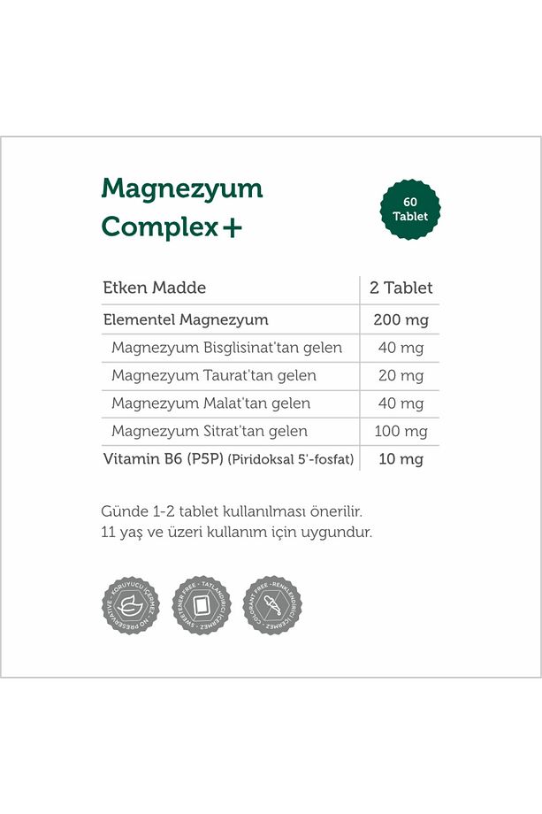 Magnezyum Complex 60 Tablet - 2 Adet - 2