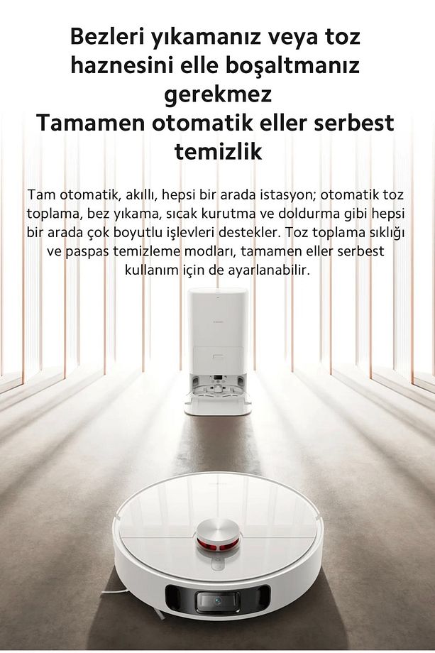 Robot Vacuum X10 Plus - 4000 Pa Güçlü Emiş, Otomatik Çöp Boşaltma Ve Su Haznesi Ile Derin Temizlik - 3