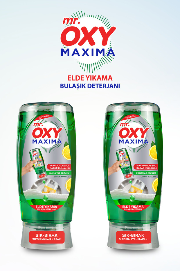 Mr. Oxy Maxima Elde Yıkama Bulaşık Deterjanı Limon Kokulu 2*500 ML - 1