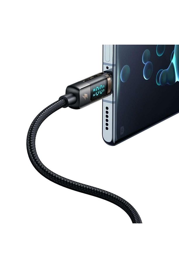 Ca-3610 100w Type-c To Type-c Dijital Ekranlı Hızlı Şarj & Data Kablosu 1.2m - Siyah - 3