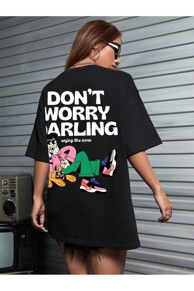 Cartoon and Graphic design Oversize T-shirt Cartoon/Letter series kod403