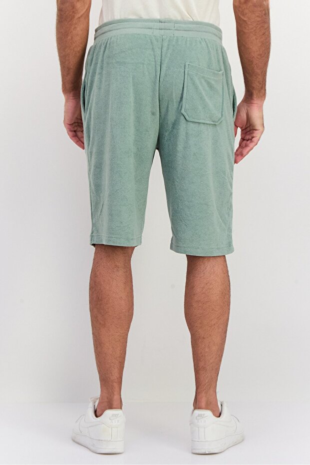 شورت رجالي أساسي برباط، أخضر رمادي - 3