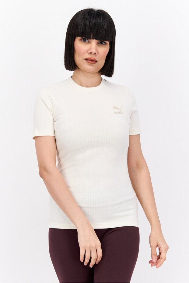 Women Sportswear Fit Short Sleeve Outdoor Top, Off White