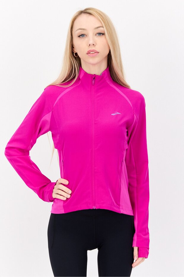 Women Sportswear Fit Brand Logo Jacket, Purple