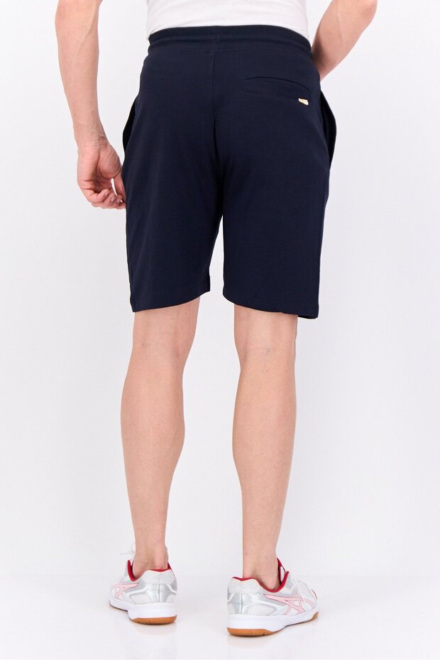 شورت رجالي أساسي بشعار العلامة التجارية، أزرق داكن - 4