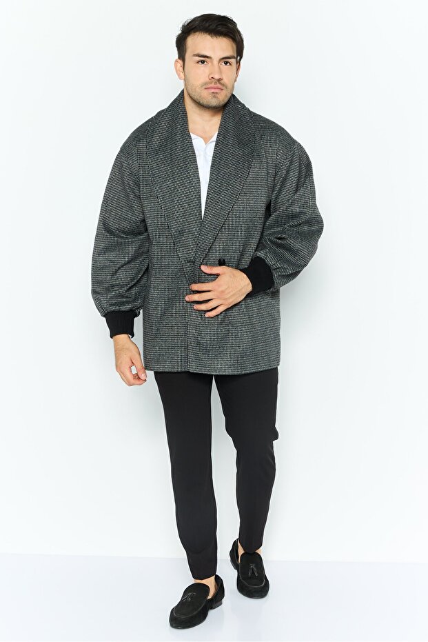 Men Textured Soft Shell Jacket, Black - 4