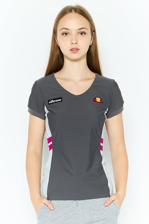 Women Sportswear Fit Short Sleeve Training Top, Grey