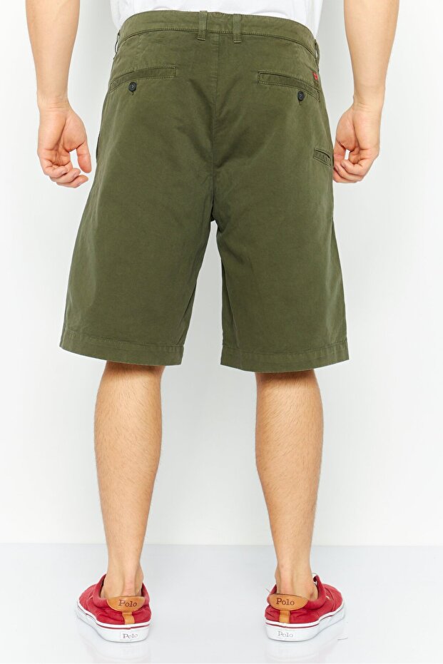 شورت رجالي أساسي سادة، زيتوني - 4
