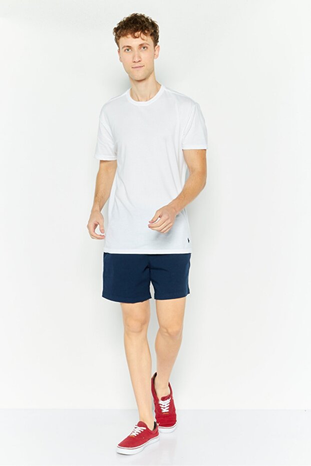 Men Solid Chino Shorts, Navy - 2