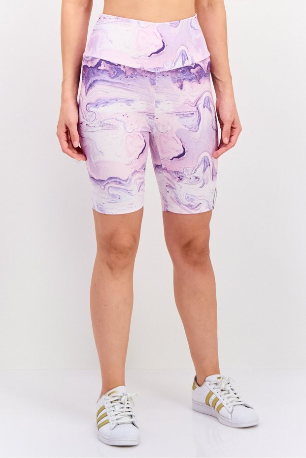 Women Sportswear Fit Textured Cycling Shorts, Purple