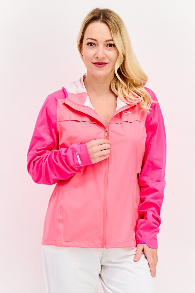 Women Sportswear Fit Running Jacket, Fuchsia