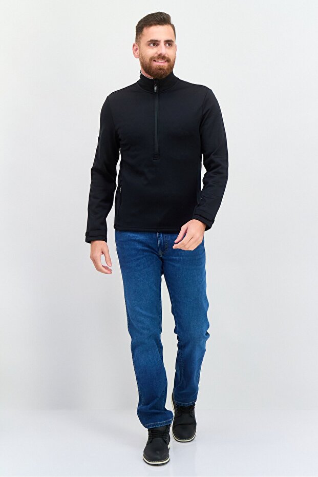 جاكيت سوفتشيل سادة للرجال، أسود - 4