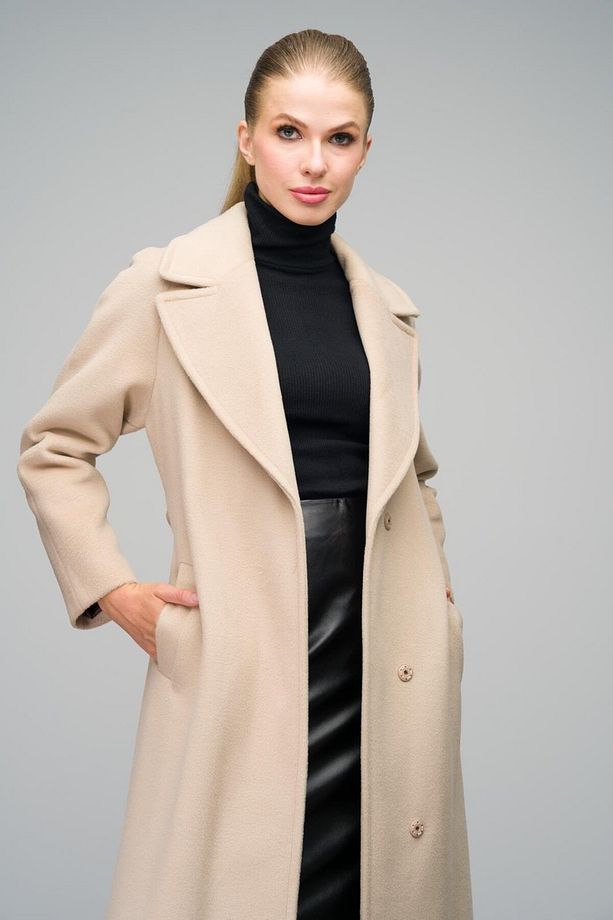 Reglan Kol Çıt Çıt Kapamalı Maxi Kaban Bej 3063-y - 6