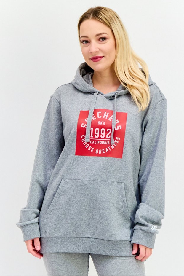 Women Sportswear Fit Long Sleeves Outdoor Sweatshirt, Grey