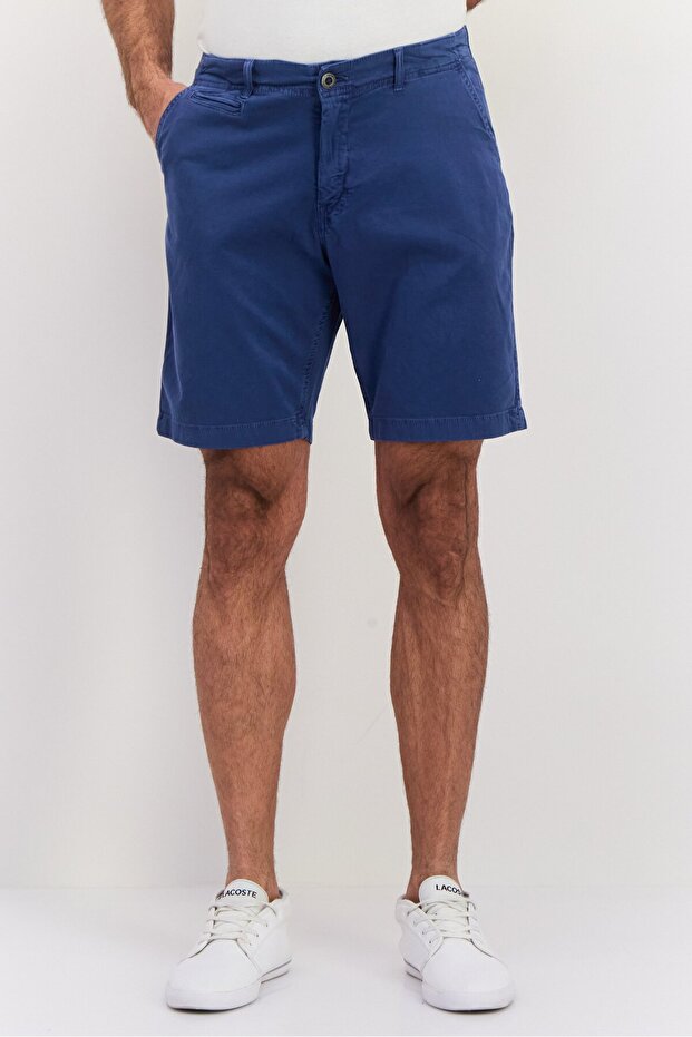Men 9 Inseam Solid Chino Shorts, Navy