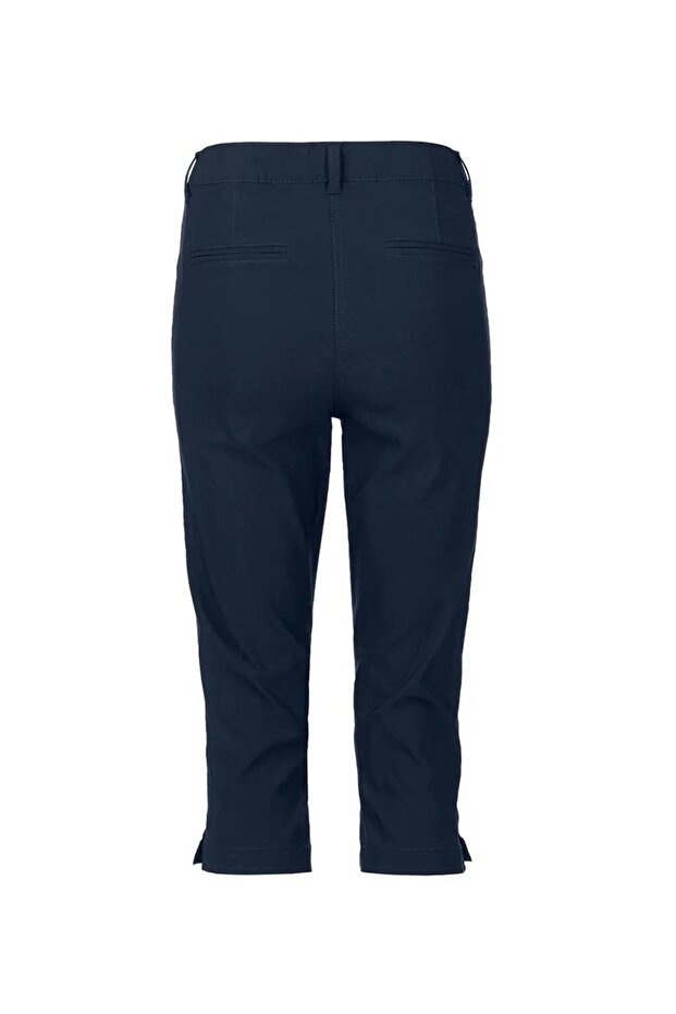 بنطلون نسائي قصير سادة، أزرق داكن - 3