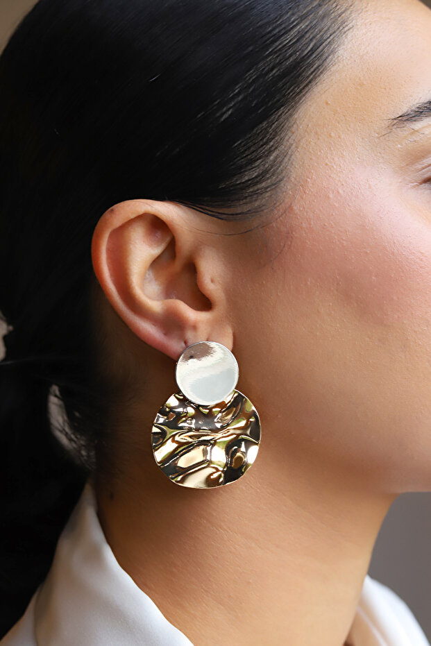 Double Color Curved Earrings