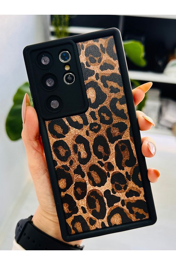 Galaxy S24 ULTRA Uyumlu Kaplama Leopar Tasarımlı Silikon Kılıf - 3