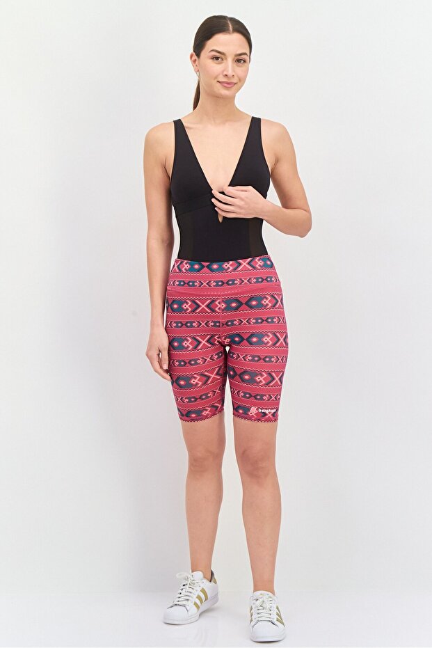 شورت نسائي أساسي بطبعة كاملة، متعدد الألوان - 3