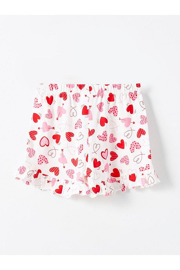 LCW Kids Bisiklet Yaka Kız Çocuk Şortlu Pijama Takımı - 7