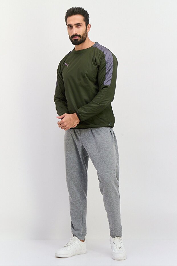 جاكيت رياضي رجالي بطبعة كاملة، زيتوني - 4