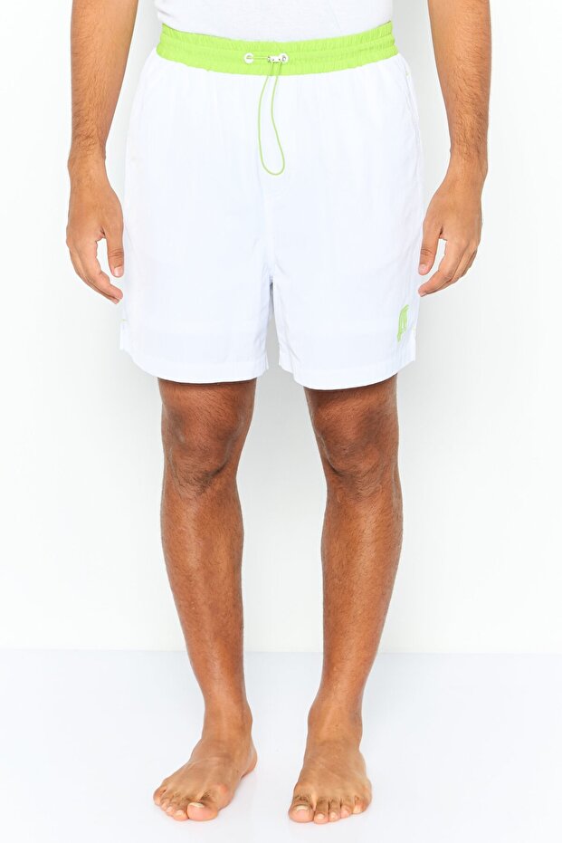 Men Brand Logo Board Shorts, White