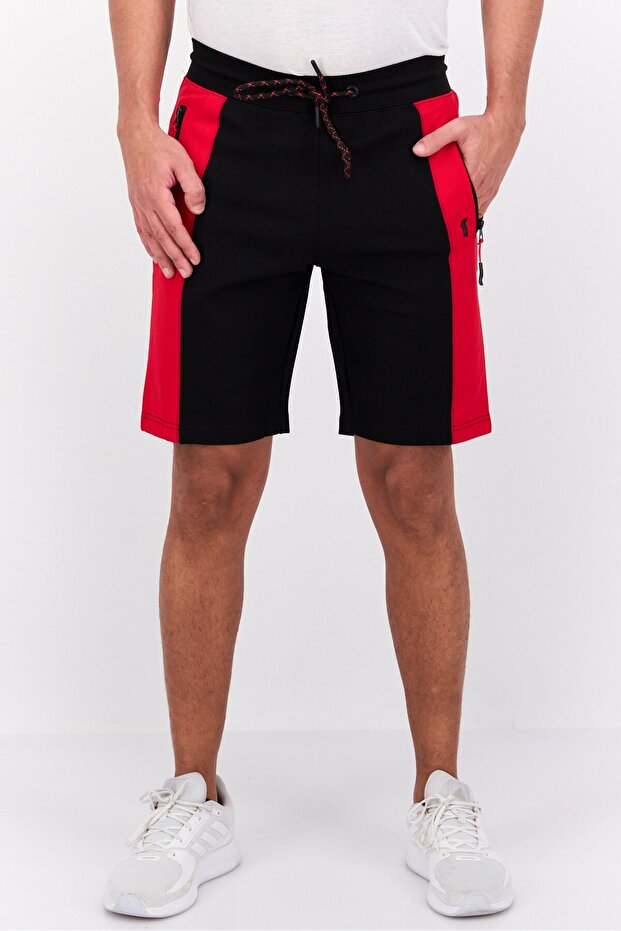 شورت رجالي أساسي برباط متعدد الألوان، أحمر - 1