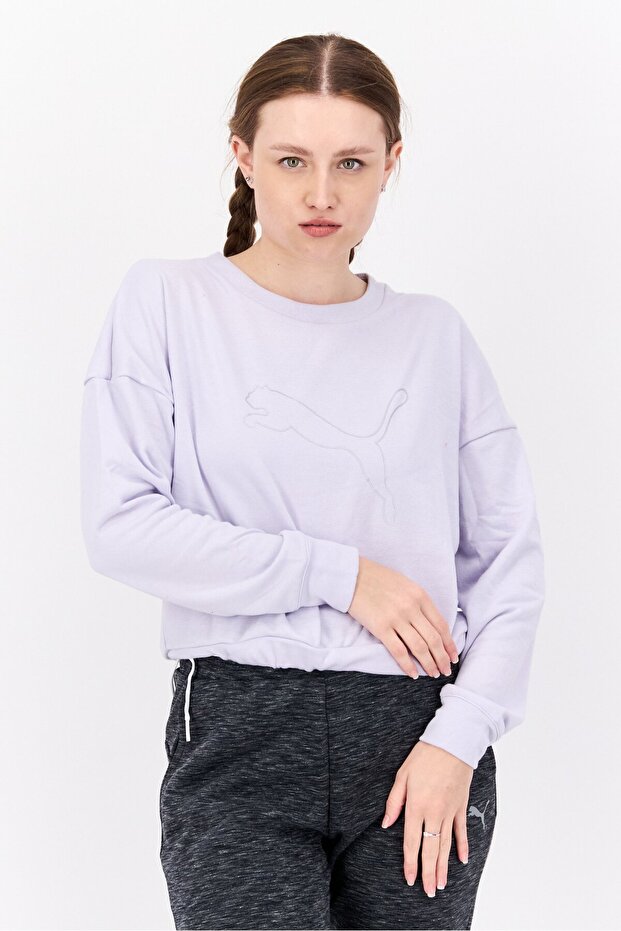 Women Sportswear Fit Training Sweatshirts, Lavender