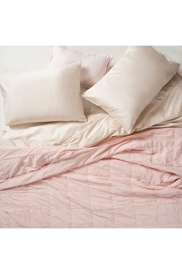Solıd Kapitoneli Çift Kişilik Pamuk %100 Pamuk Yatak Örtüsü 240x260 Cm Pembe - 1