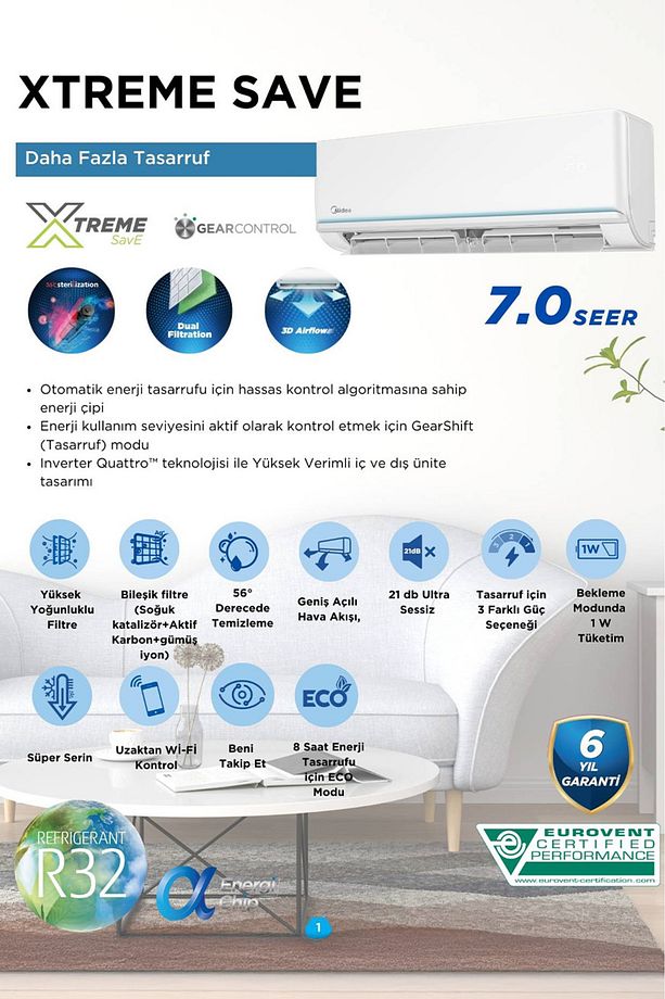 Midea 2025 Model Xtreme Save I A Duvar Tipi 9.000btu Klima (MONTAJ DAHİL DEĞİLDİR!) - 4