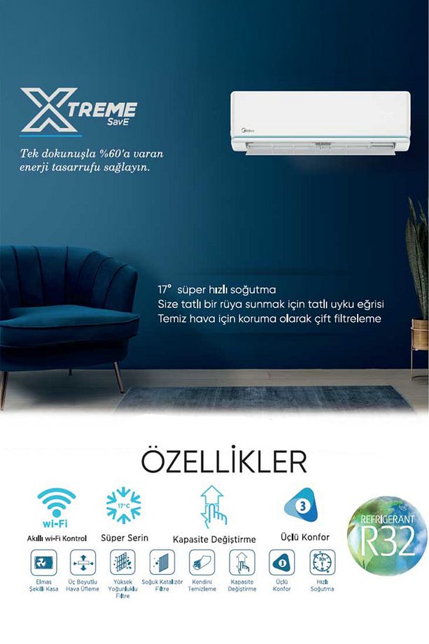 Midea 2025 Model Xtreme Save I A Duvar Tipi 9.000btu Klima (MONTAJ DAHİL DEĞİLDİR!) - 3