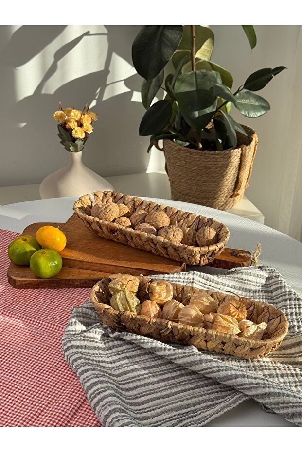 2 ADET Hasır Kahvaltılık Ekmek sepeti - 6