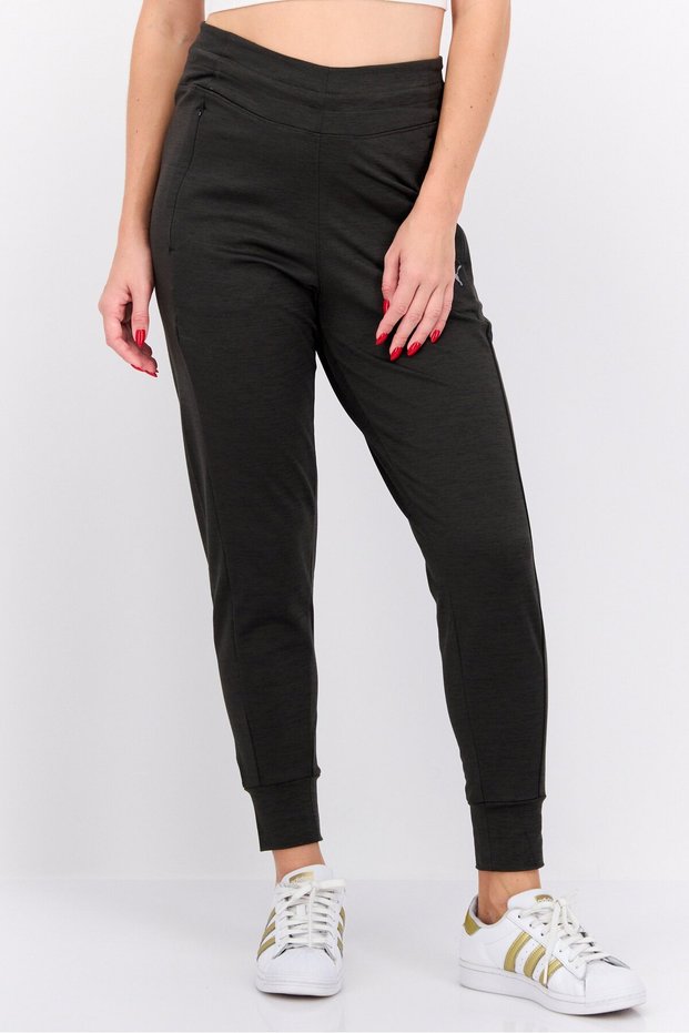 Women Sportswear Fit Brand Logo Training Pants, Charcoal