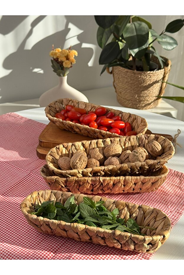 4 Pcs Wicker Breakfast Bread Basket - 3