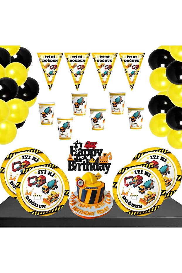Construction Themed Birthday Set for 16 People