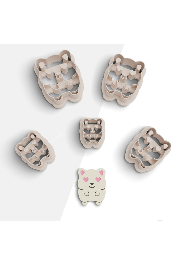 Hamster Shaped Polymer Clay Mold, Ceramic Molds, Jewelry Mold, Cookie Mold, No:1222