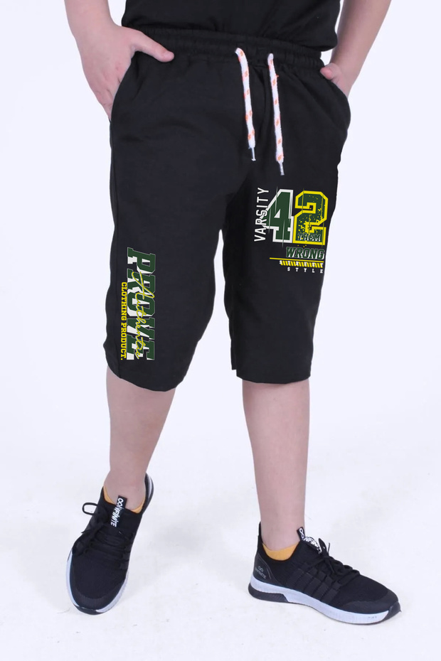 Wrong Printed Boy's Double Pocket Capri - 3