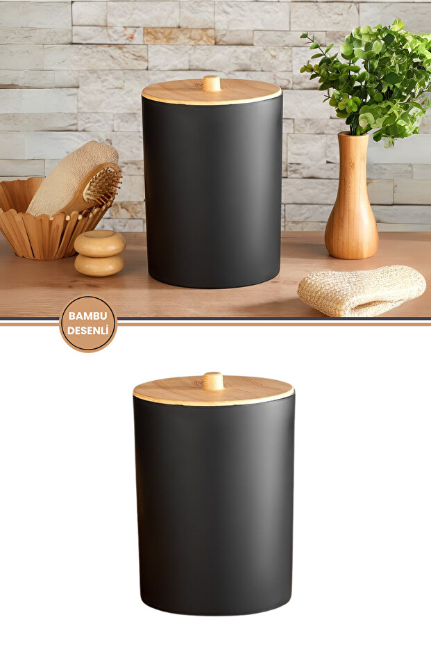 Bambu Desenli Mutfak Banyo Çöp Kovası - 3