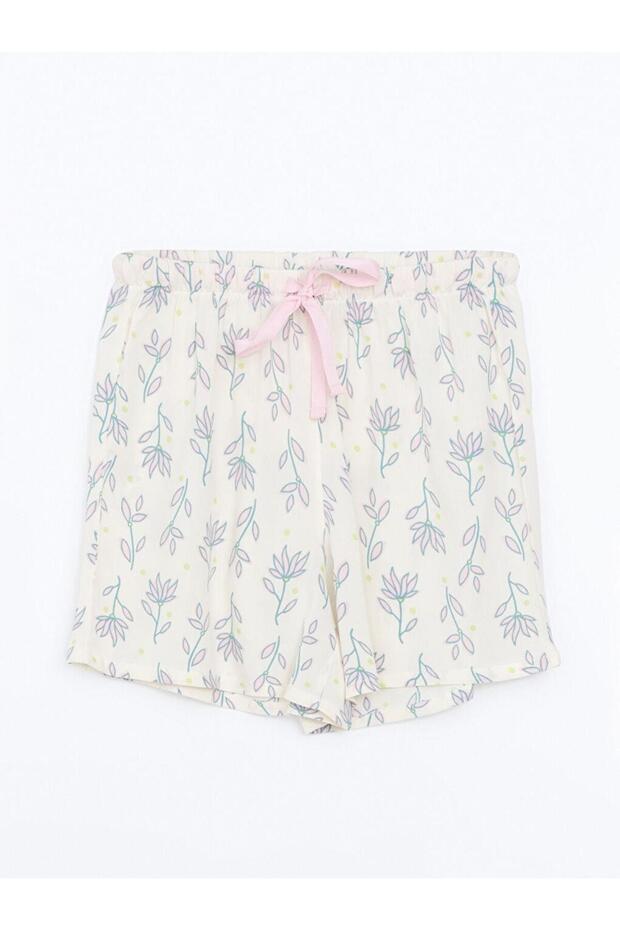 LCW DREAM Gömlek Yaka Desenli Kadın Şortlu Pijama Takımı - 8