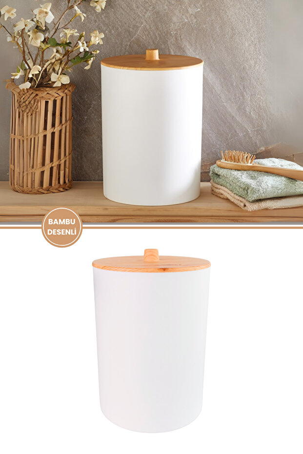 Bambu Desenli Mutfak Banyo Çöp Kovası - 3