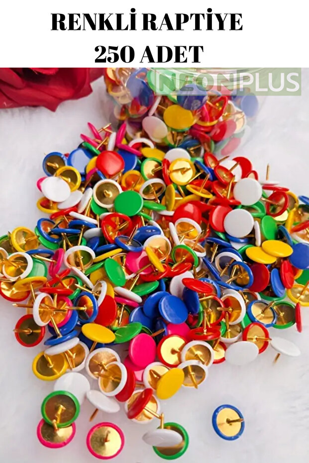 Renkli Raptiye 250 Adet - 1