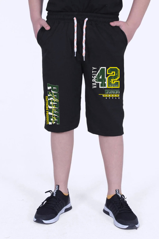 Wrong Printed Boy's Double Pocket Capri - 1