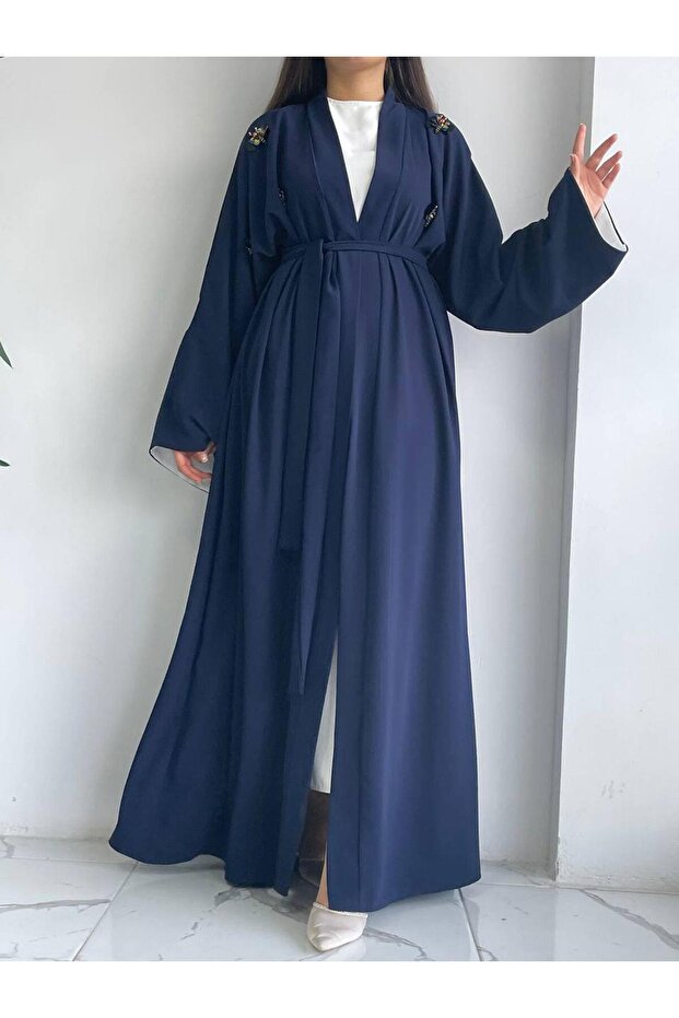 Lacivert Ebrar Abaya - 7