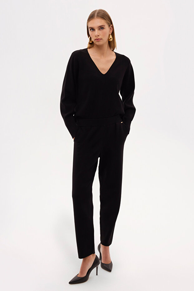 Havuç Form Triko Pantolon - 2