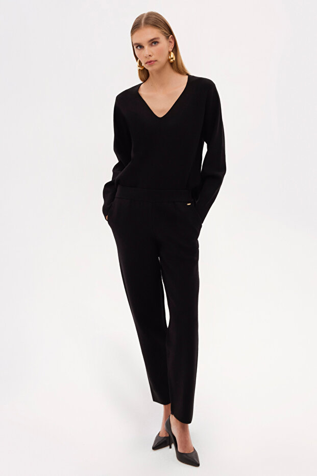 Havuç Form Triko Pantolon - 1