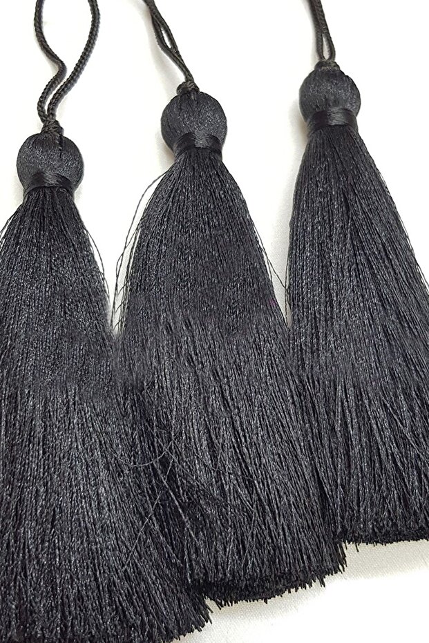 Siyah Tekli Püskül 10 cm (1 adet) - 1